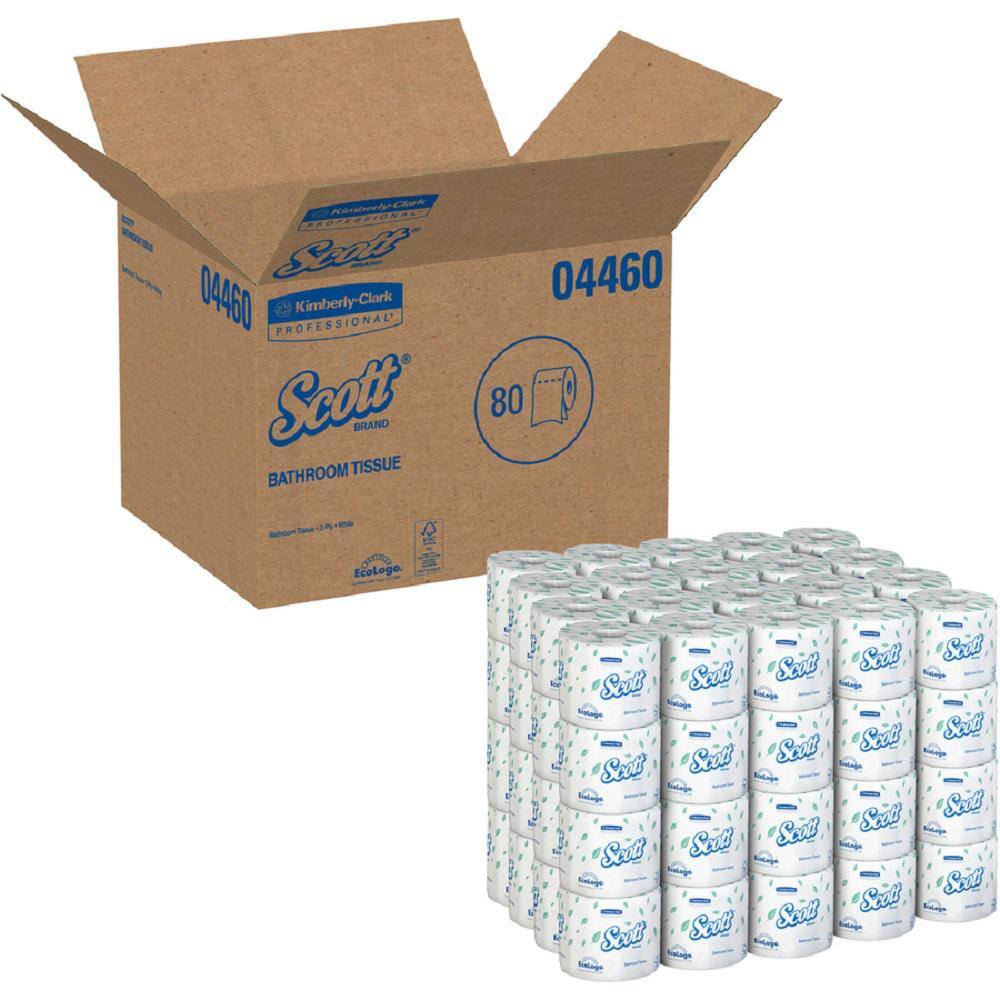 Scott 4 in. x 4.10 in. Bath Tissue 2-Ply (550 Sheets per Roll) KCC04460