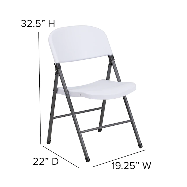 Flash Furniture 6-Pack Granite White Standard Folding Chair with Solid Seat (Indoor)