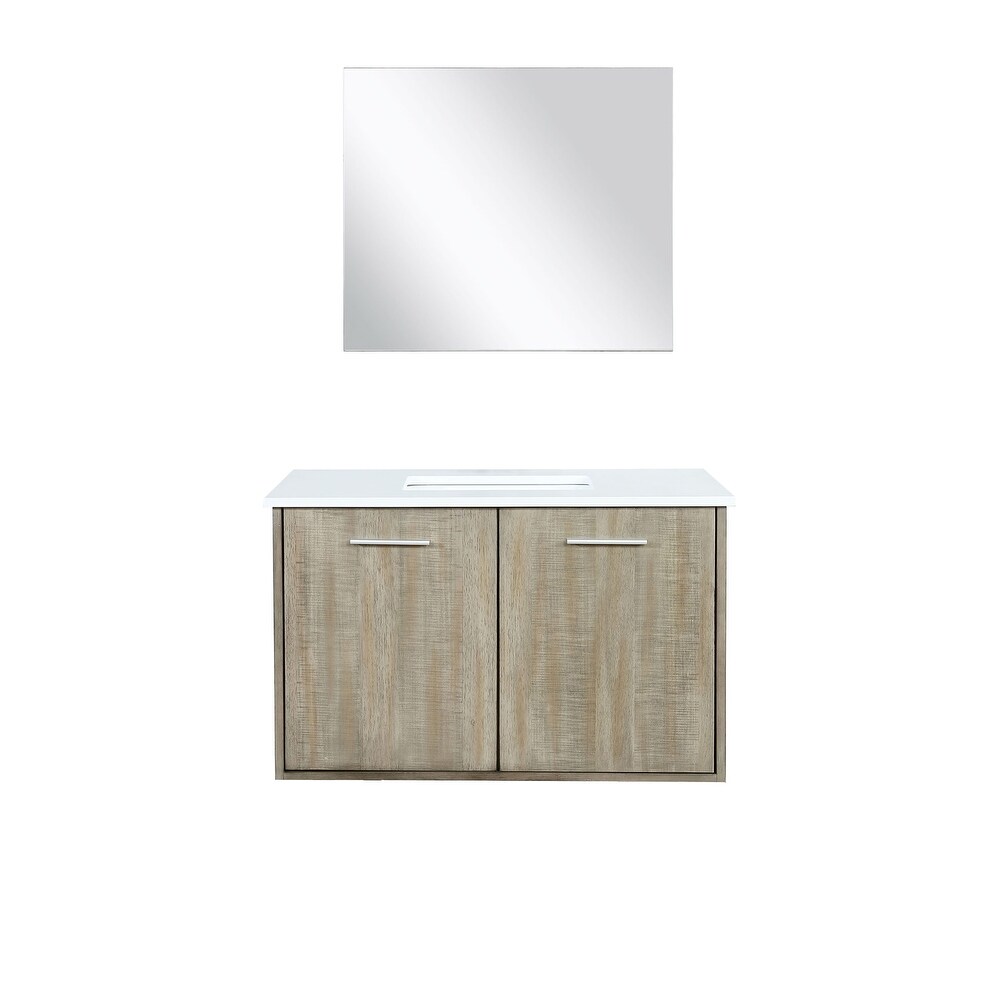 Fairbanks 24 in W x 20 in D Rustic Acacia Bath Vanity  Cultured Marble Top and 18 in Mirror