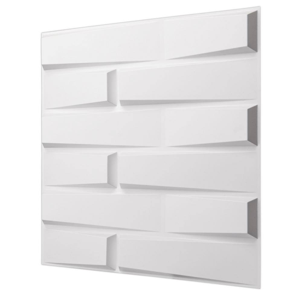 Art3dwallpanels 0.04 in. x 19.7 in. x 19.7 in. White 3D PVC Decorative Wall Panel for Interior Decor (12-Pack) A10hd582