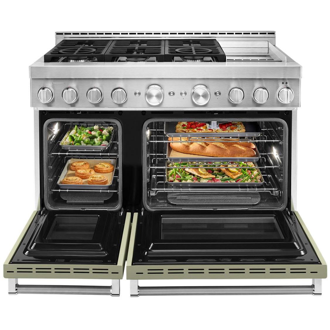 KitchenAid 48-inch Freestanding Gas Range with Even-Heat? True Convection KFGC558JAV