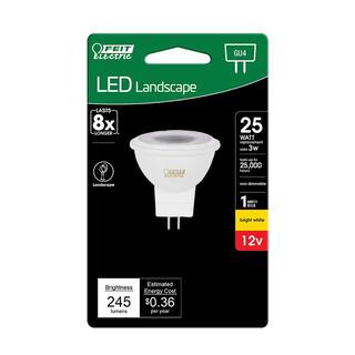 Feit Electric 25-Watt Equivalent MR11 GU4 Bi-Pin CEC 12-Volt Landscape Garden LED Light Bulb Bright White 3000K (1-Bulb) BPLVMR11830CAHDRP