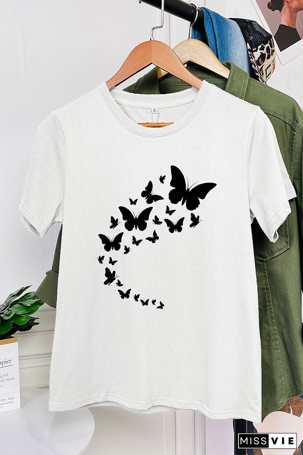 Flying Butterflies Graphic T-Shirt Wholesale