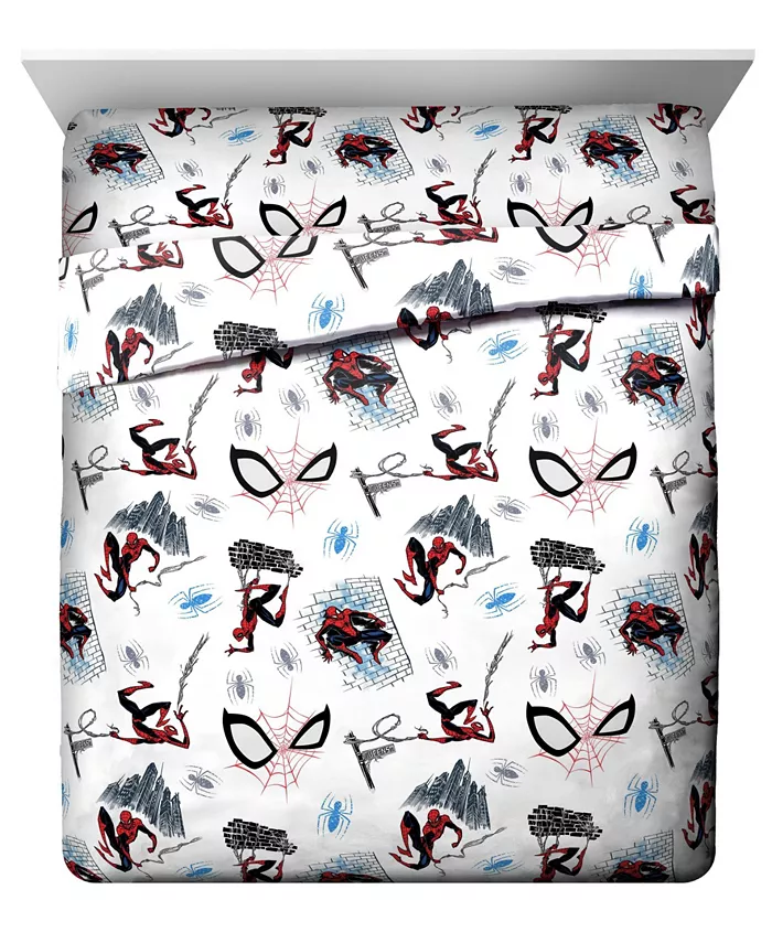 Spider-Man Spiderman Crawl Full Sheet Set， 4 Pieces