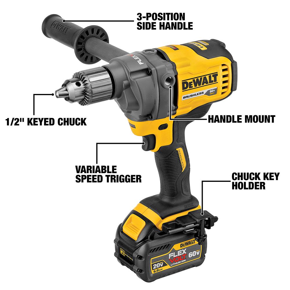 DEWALT 60V MAX* Mixer/Drill with E Clutch® System (Tool only)