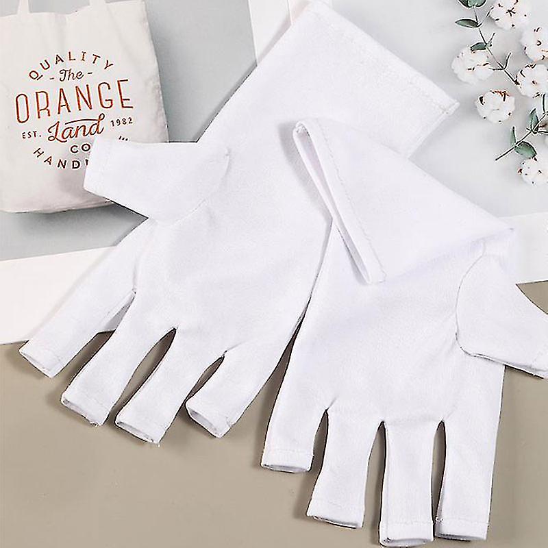 1 Pair Anti Uv Gloves Uv Shield Glove Fingerless Manicure Nail Art Tool Led Uv