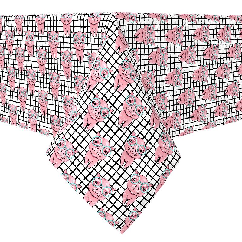 Square Tablecloth， 100% Cotton， 60x60， Hipster Pigs