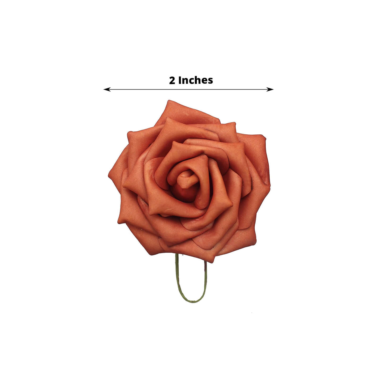 24 Roses Terracotta (Rust) Artificial Foam Flowers With Stem Wire and Leaves 2