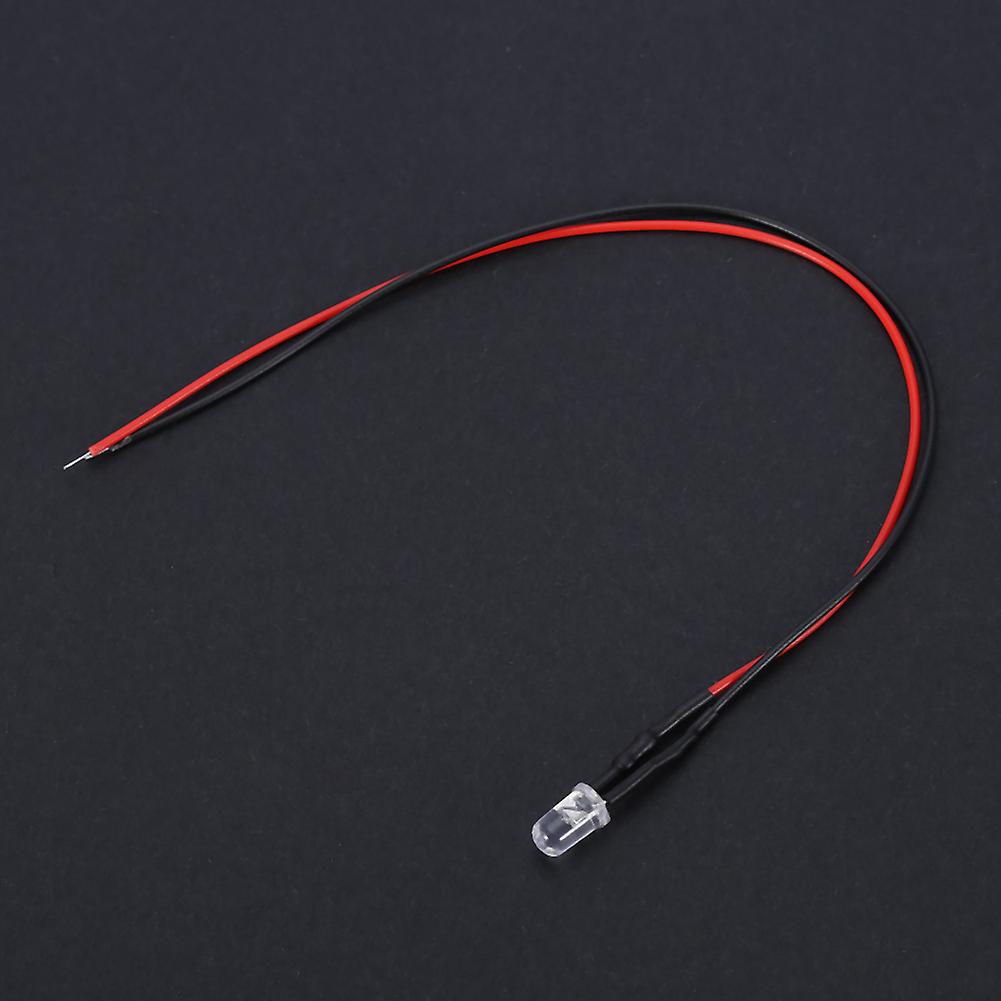 10pcs 12v 5mm Led Light Emitting Diode Wired Multicolor Led Light Cable 20cm 0.06w(yellow)