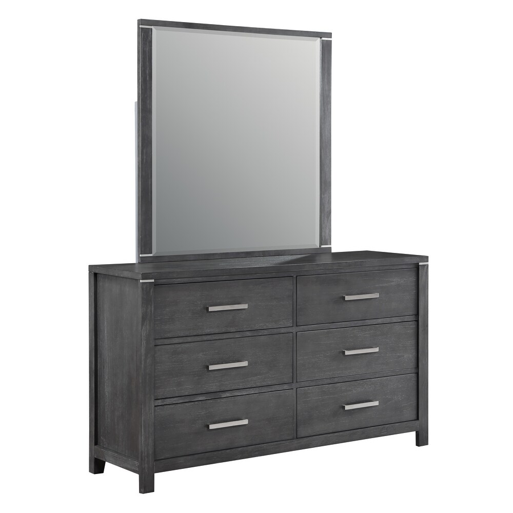 New Classic Furniture Alamos Charcoal Grey 4 piece Bedroom Set with Nightstand