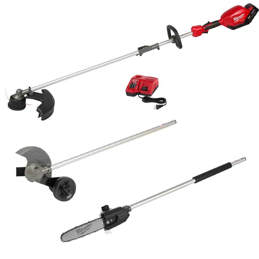 MW M18 FUEL String Trimmer with QUIK-LOK Pole Saw and Edger Attachments 2825-21STPSED from MW