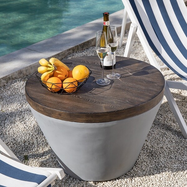 COSIEST Bowl Shaped Indoor Outdoor Accent Table