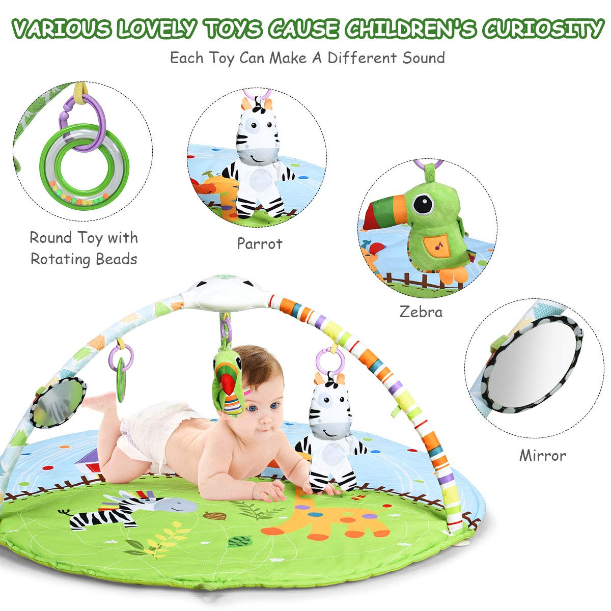 Baby 5-in-1 Farm Exploration Activity Gym Play Mat