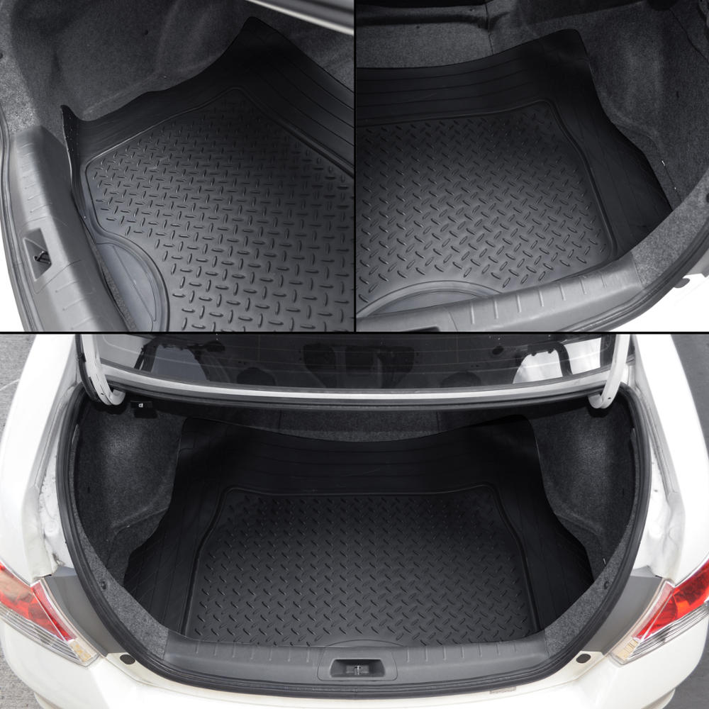 Motor Trend FlexTough Floor Mats for Car SUV and Van with Cargo Trunk Mat， Odorless EcoClean Liners， 3 Colors