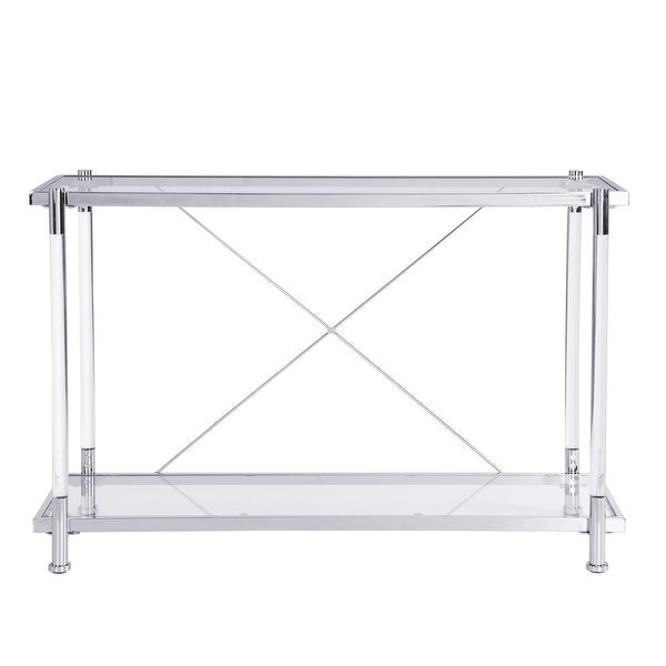 Acrylic Glass Side Table Sofa Table 2 Tier Console Table