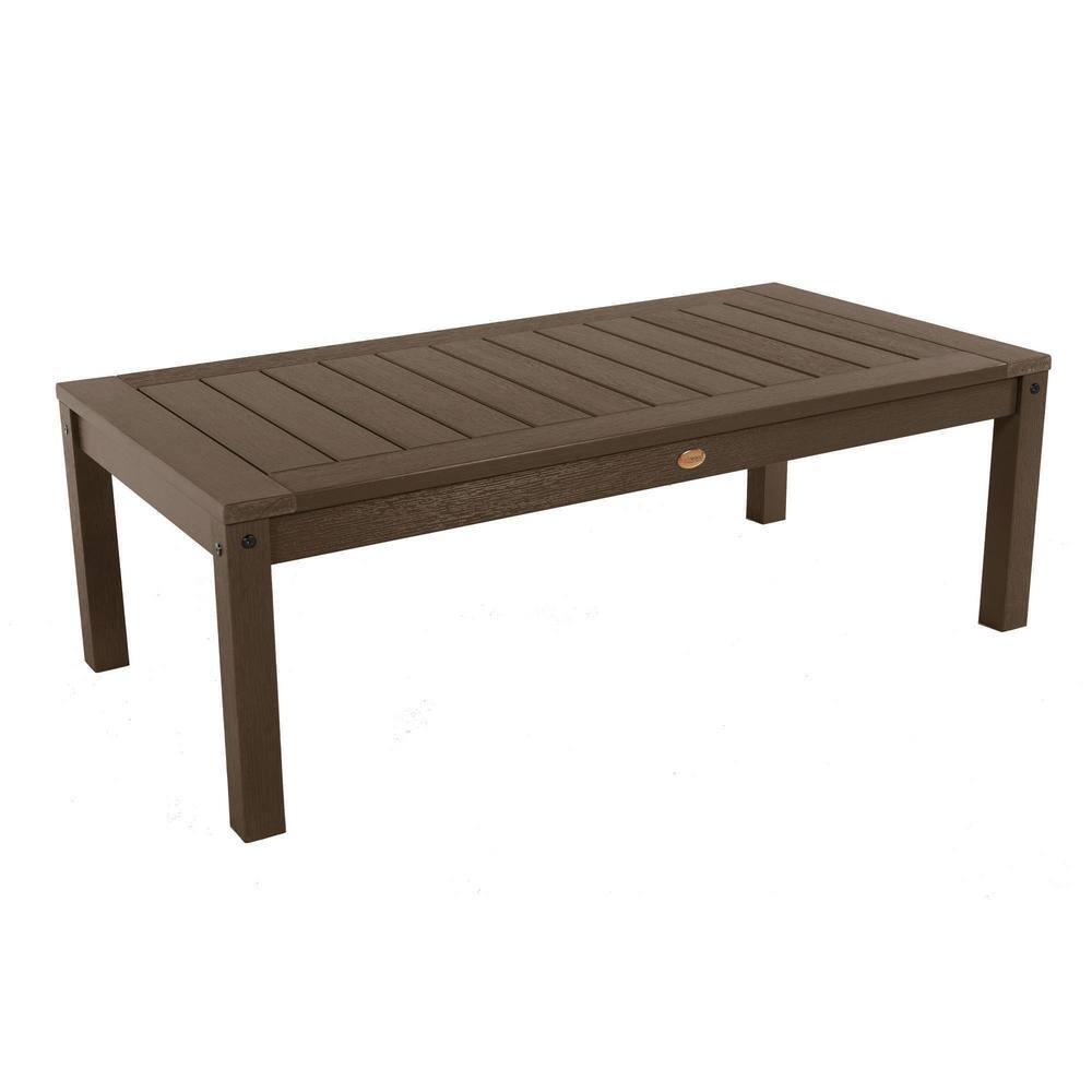 Highwood Adirondack Weathered Acorn Rectangular Plastic Outdoor Coffee Table