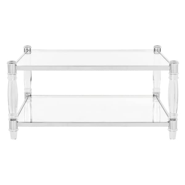 SAFAVIEH Couture High Line Collection Isabelle Acrylic Silver Coffee Table - 38.5