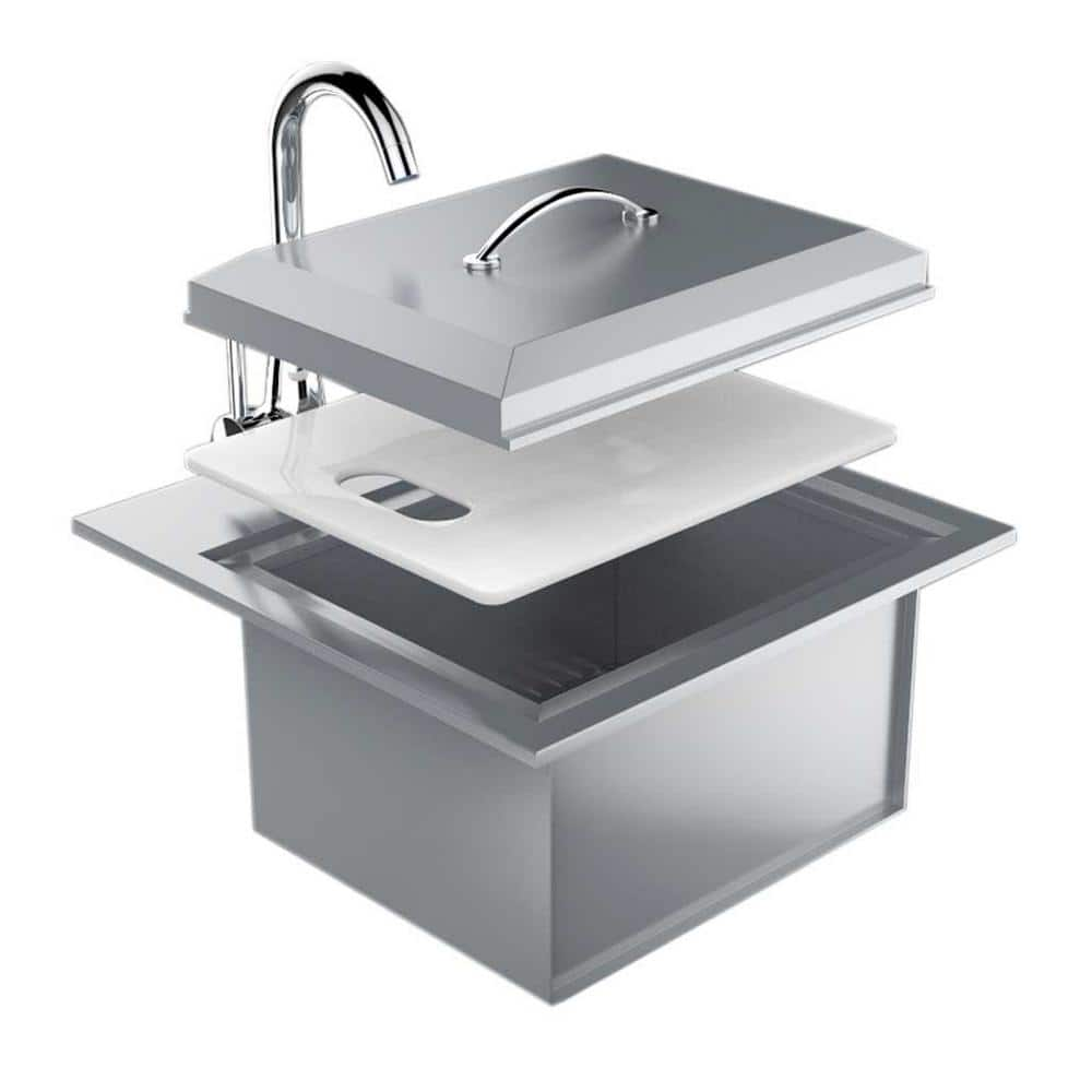 Sunstone Premium Drop In Sink with Hot and Cold Water Faucet and Cutting Board B-PS21