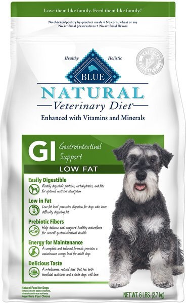 Blue Buffalo Natural Veterinary Diet GI Gastrointestinal Support Low Fat Dry Dog Food