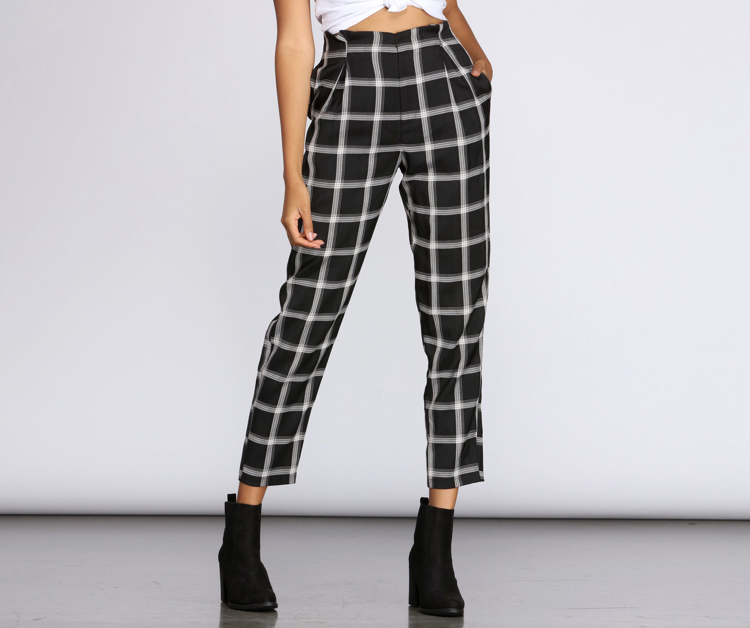 Plaid Perfection High Waist Pants