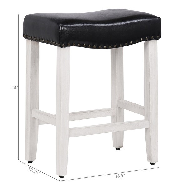 Dover 24-inch Saddle Counter Stool (Set of 2)