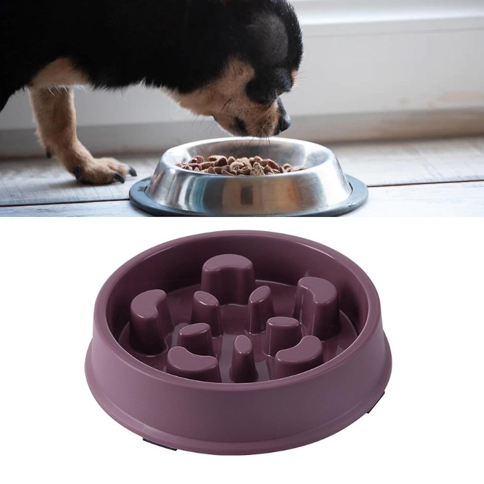 Slow Feeder Dog Bowl Petal Type Prevent Choking Puzzle Slip Resistant Bowl for Pet Supplies Purple