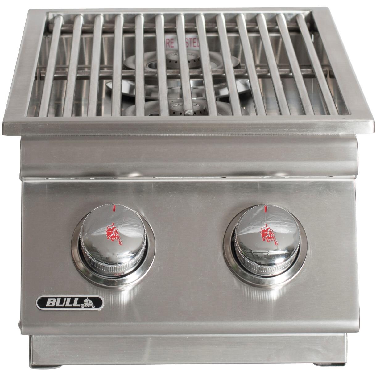 Bull Built-In Propane Gas Double Side Burner W/ Stainless Steel Lid