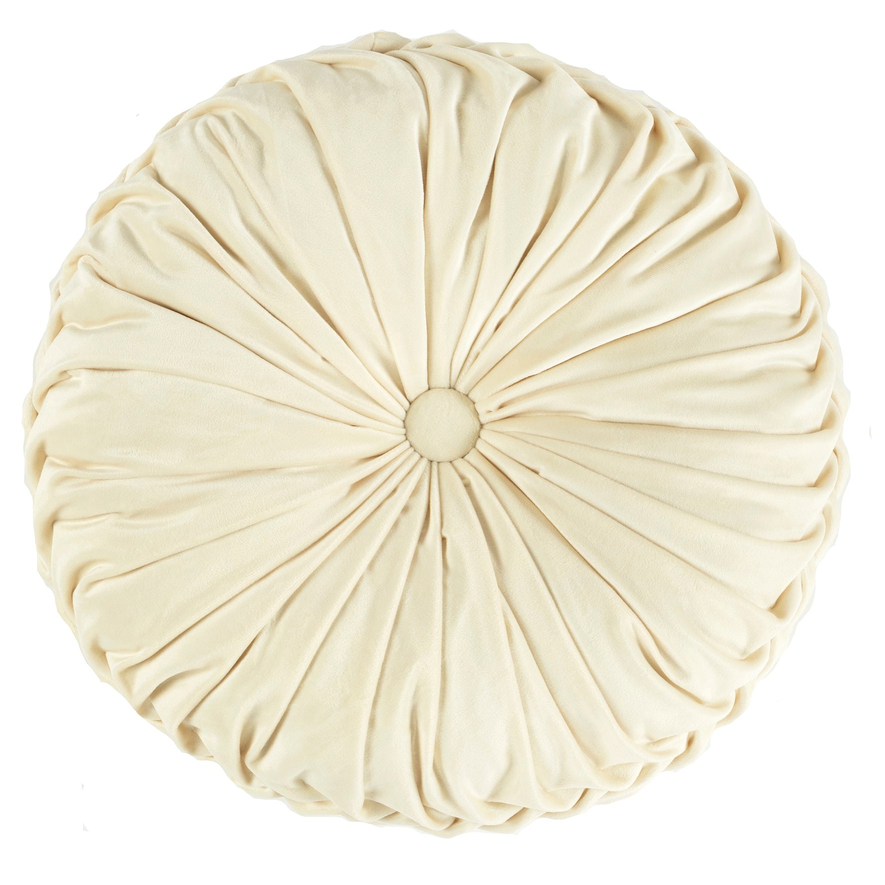 Round Pleated Soft Velvet Decorative Pillow