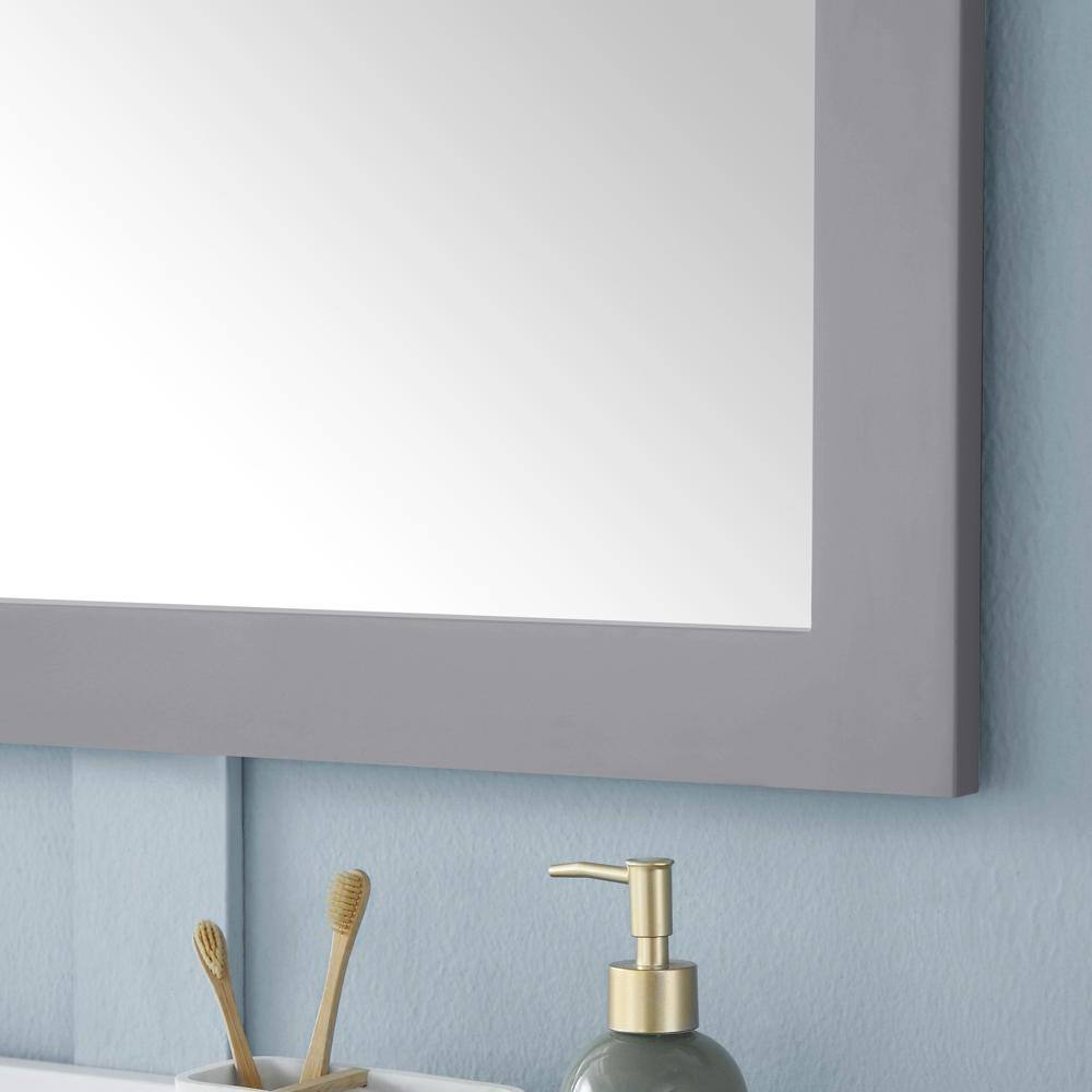 Home Decorators Collection Grace 46.00 in. W x 30.00 in. H Framed Rectangular Bathroom Vanity Mirror in Pebble Grey Grace MR-PG