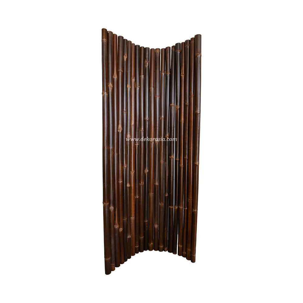 Full Round Roll Bamboo Fence with Stainless Steel  Natural Bamboo Fences for Home Decoration