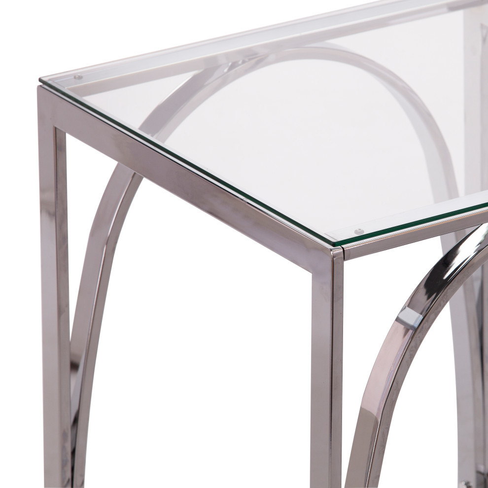 Evan Square Glass Top End Table   Contemporary   Side Tables And End Tables   by SEI  Houzz