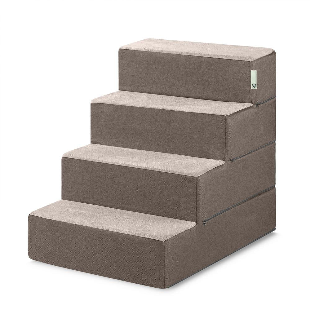 Zinus Sand 24 in. X-Large Foam 4 of Steps Pet Stairs PS-D2824S