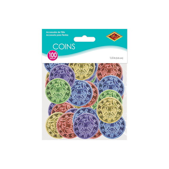 Beistle 50856 ASST Plastic Coins  asstd colorsmo...