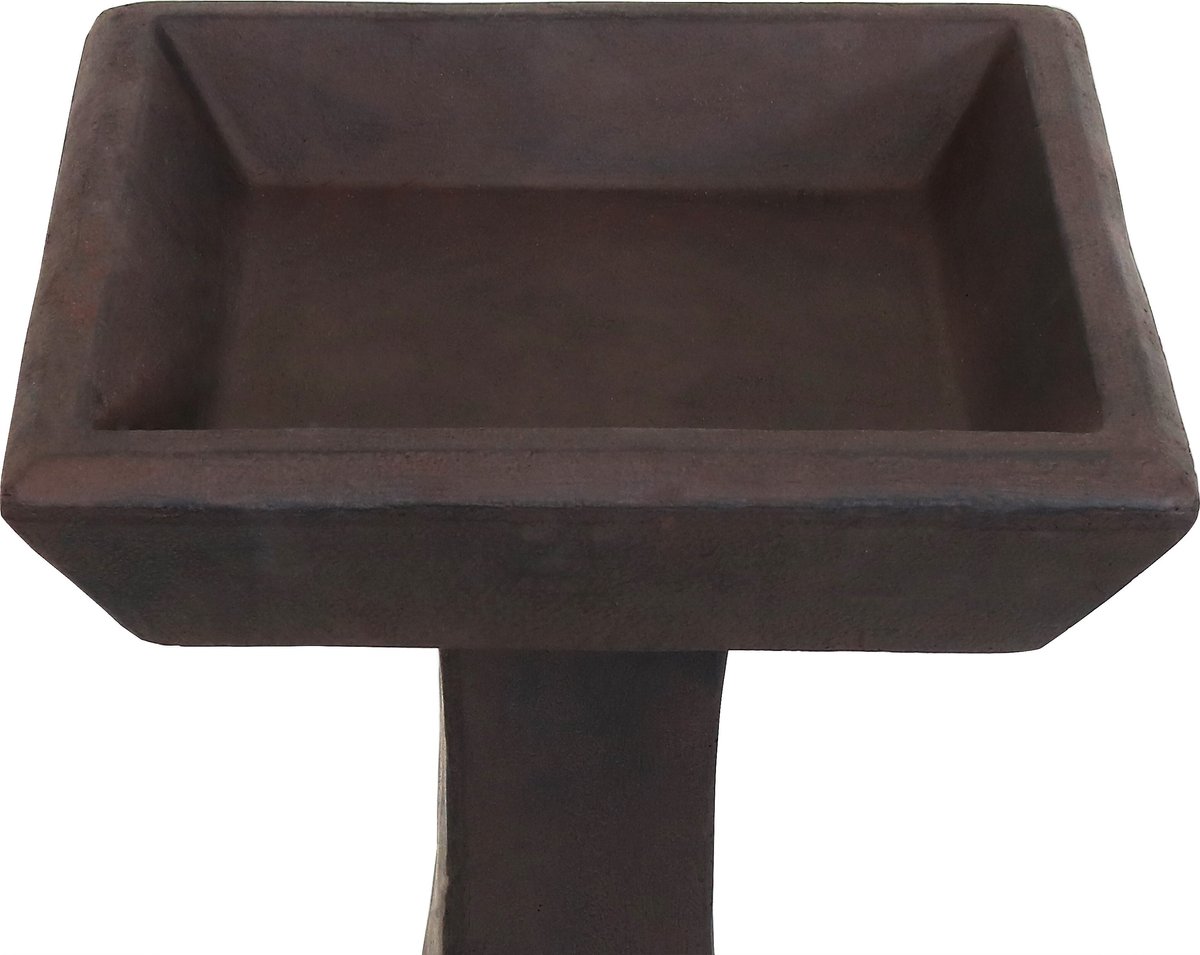 Sunnydaze Decor Simply Square Modern Reinforced Concrete Bird Bath