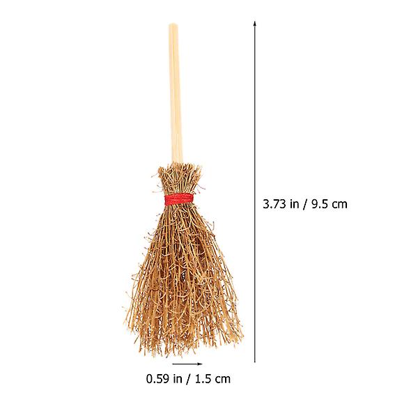 15pcs Doll House Brooms Mini Broom Ornaments Micro Landscape Decoration