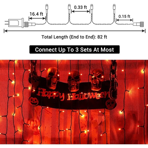 Orange Halloween Lights 66 Ft 200 LED String Lights - Yellow Shopping - The Best Deals on String Lights | 39295457