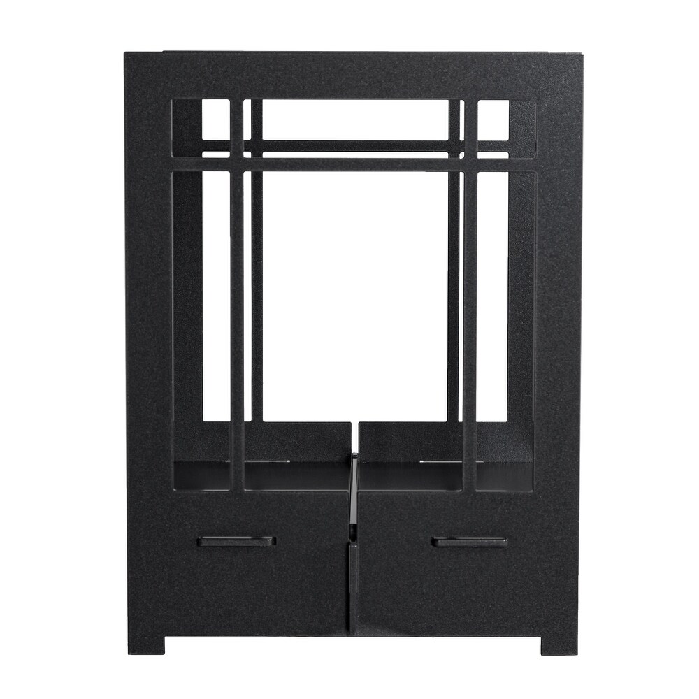 Design Specialties Craftsman Dark Pewter Steel Fireplace Log Basket