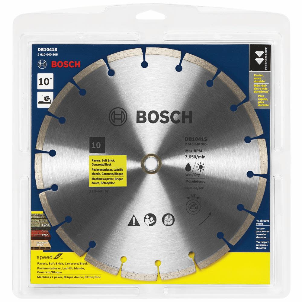 10 In. Standard Segmented Rim Diamond Blade for Universal Rough Cuts ;