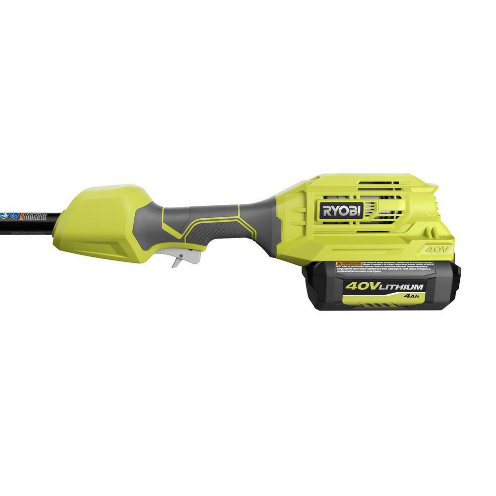 RYOBI 40V Cordless Battery Attachment Capable String Trimmer and Leaf Blower Combo Kit (2-Tools) w 4.0 Ah Battery  Charger RY40940