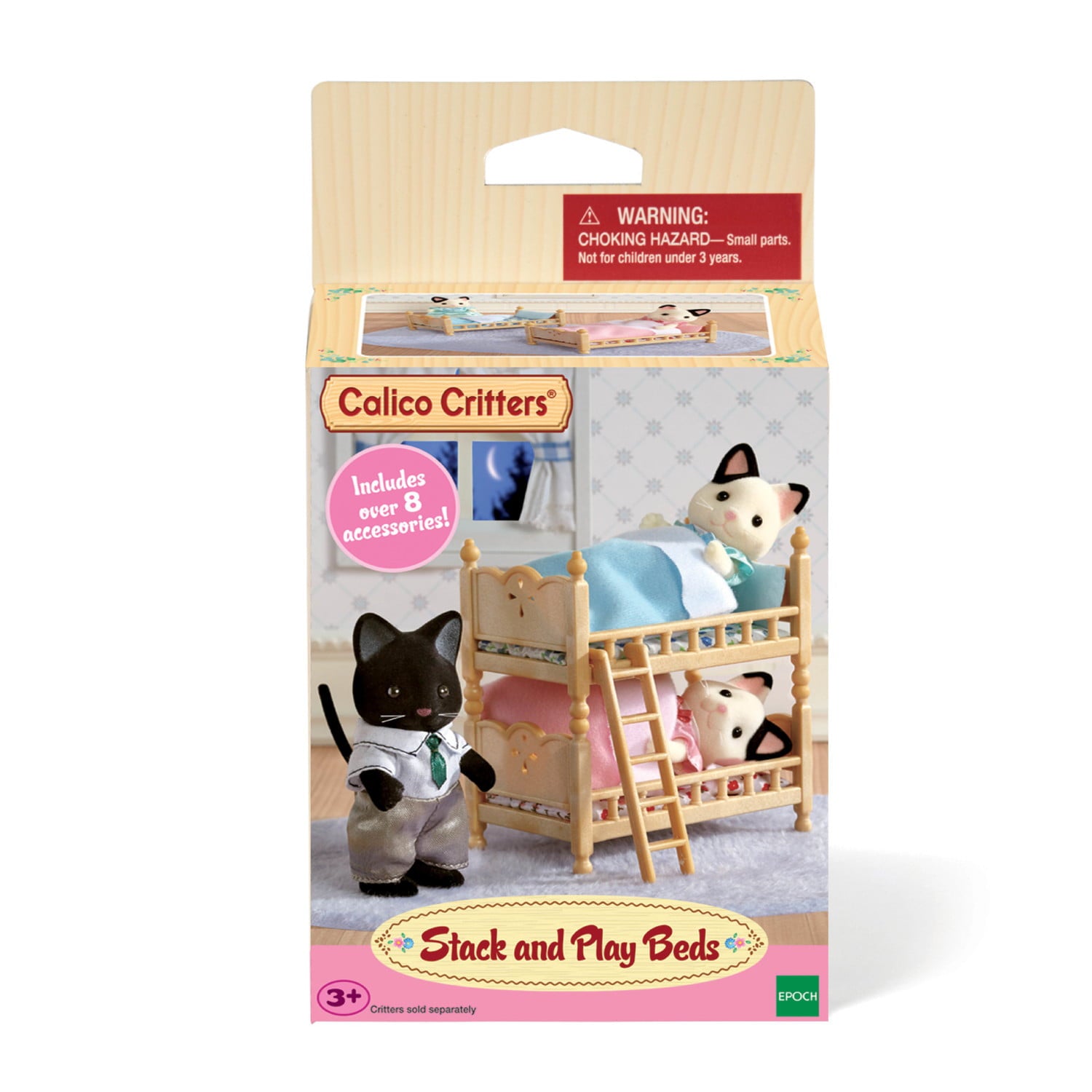 Calico Critters Stack and Play Beds, Dollhouse Furniture Set