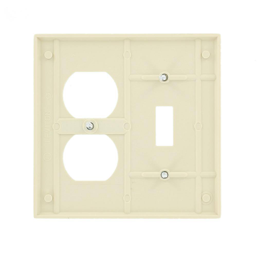 Leviton 2-Gang 1-Toggle 1 Duplex Combination Wall Plate Light Almond R53-78005-00T