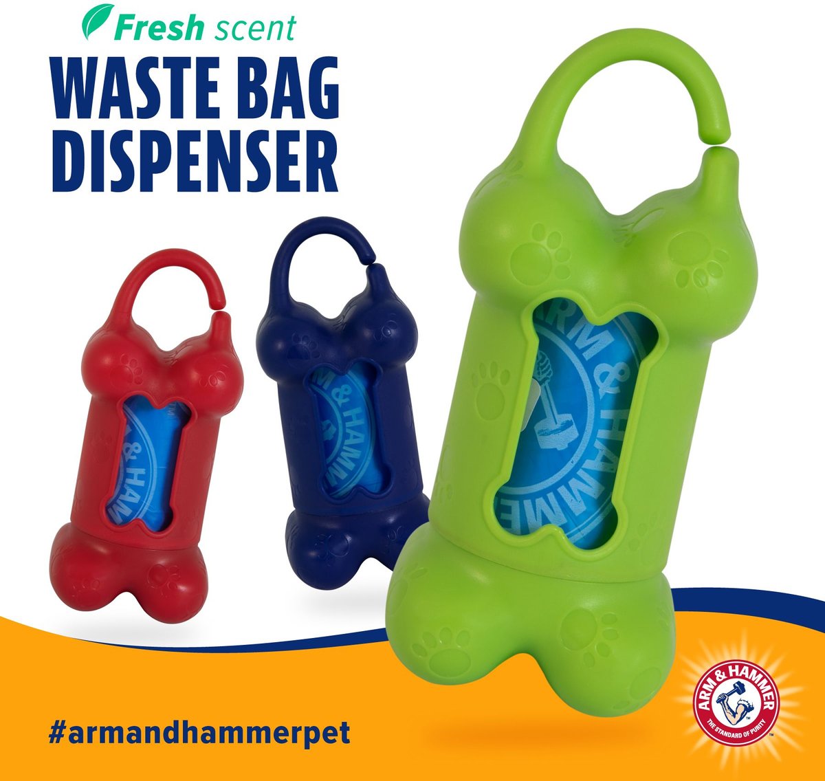 Arm and Hammer Bone Dispenser and Disposable Waste Bags， Color Varies