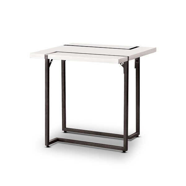 Furniture of America Tawl Contemporary White Lacquer 22-inch Side Table