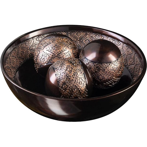 Creative Scents Dublin Dish With 3 Orbs Brown