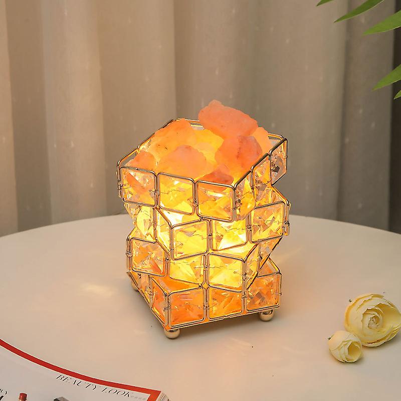 Cube Four Layer Crystal Table Lamp Creative Decoration Night Light For Bedroom Bar Atmosphere Led Light Usb Charge