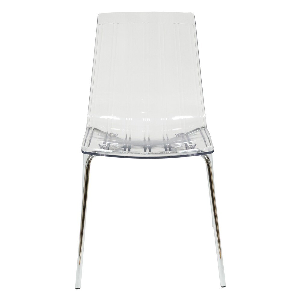 LeisureMod Ralph Mid Century Modern Clear Dining Side Chair