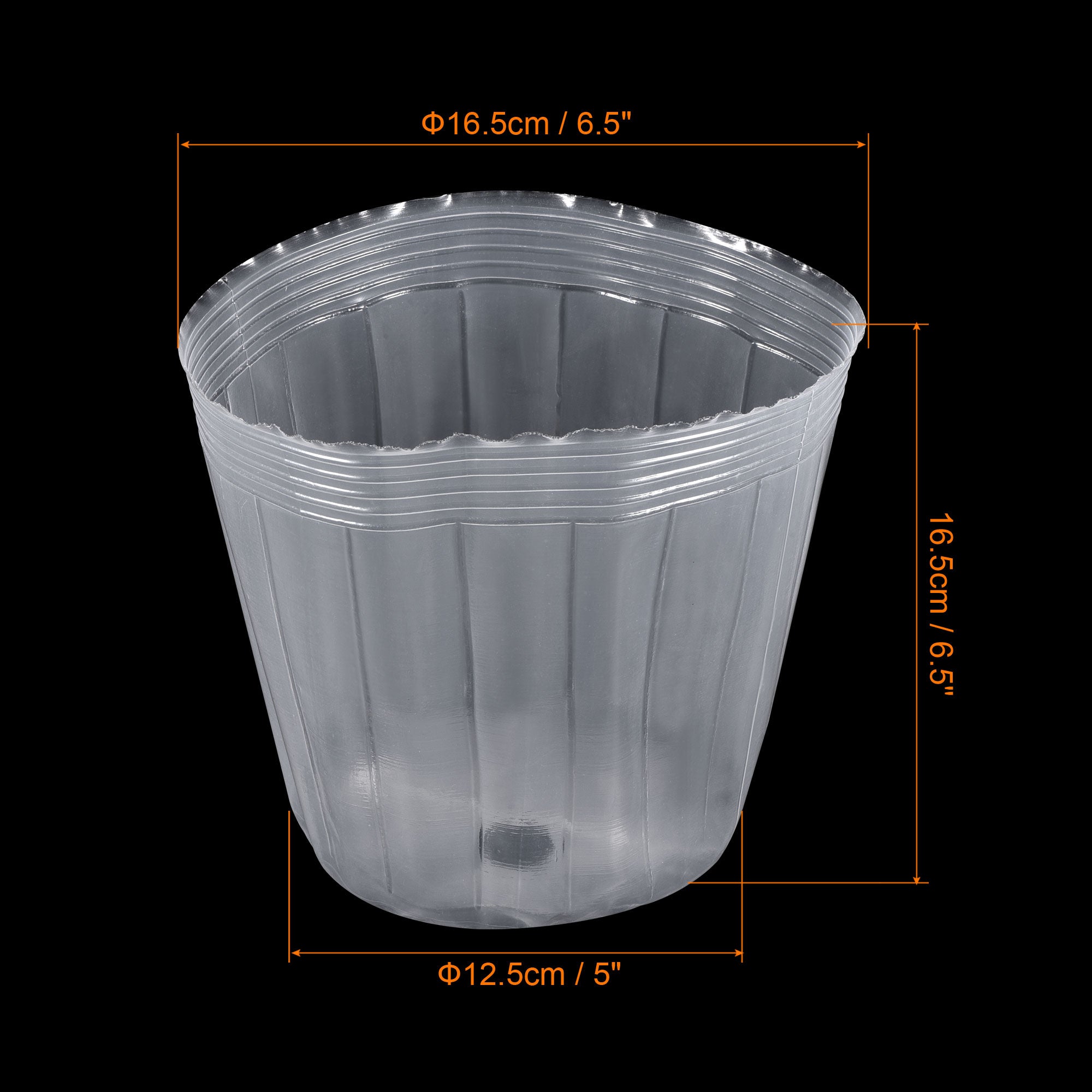 Uxcell 6.5'' Plastic Plant Nursery Pots Flower Starting Container, Clear 10 Pack