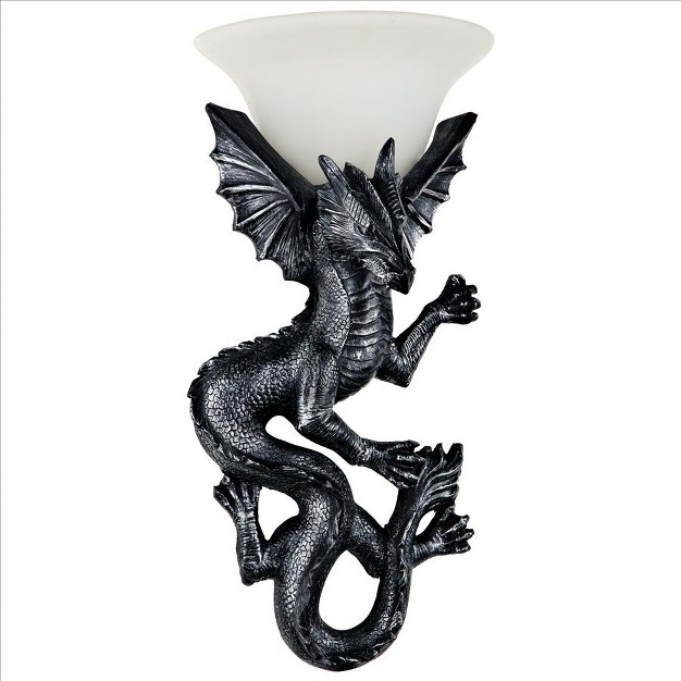 Design Toscano Heraldic Dragon Of Ravenscraig Castle Illuminated Wall Sculpture