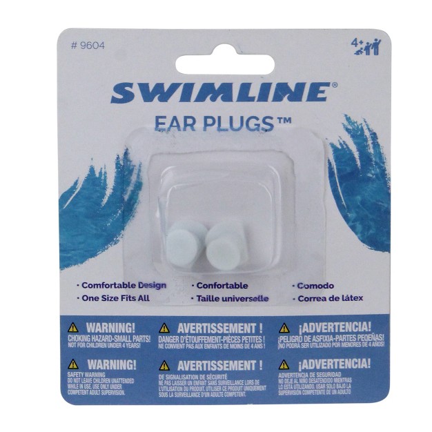 Swimline Molded Ear Plugs Swimming Pool Accessory One size White