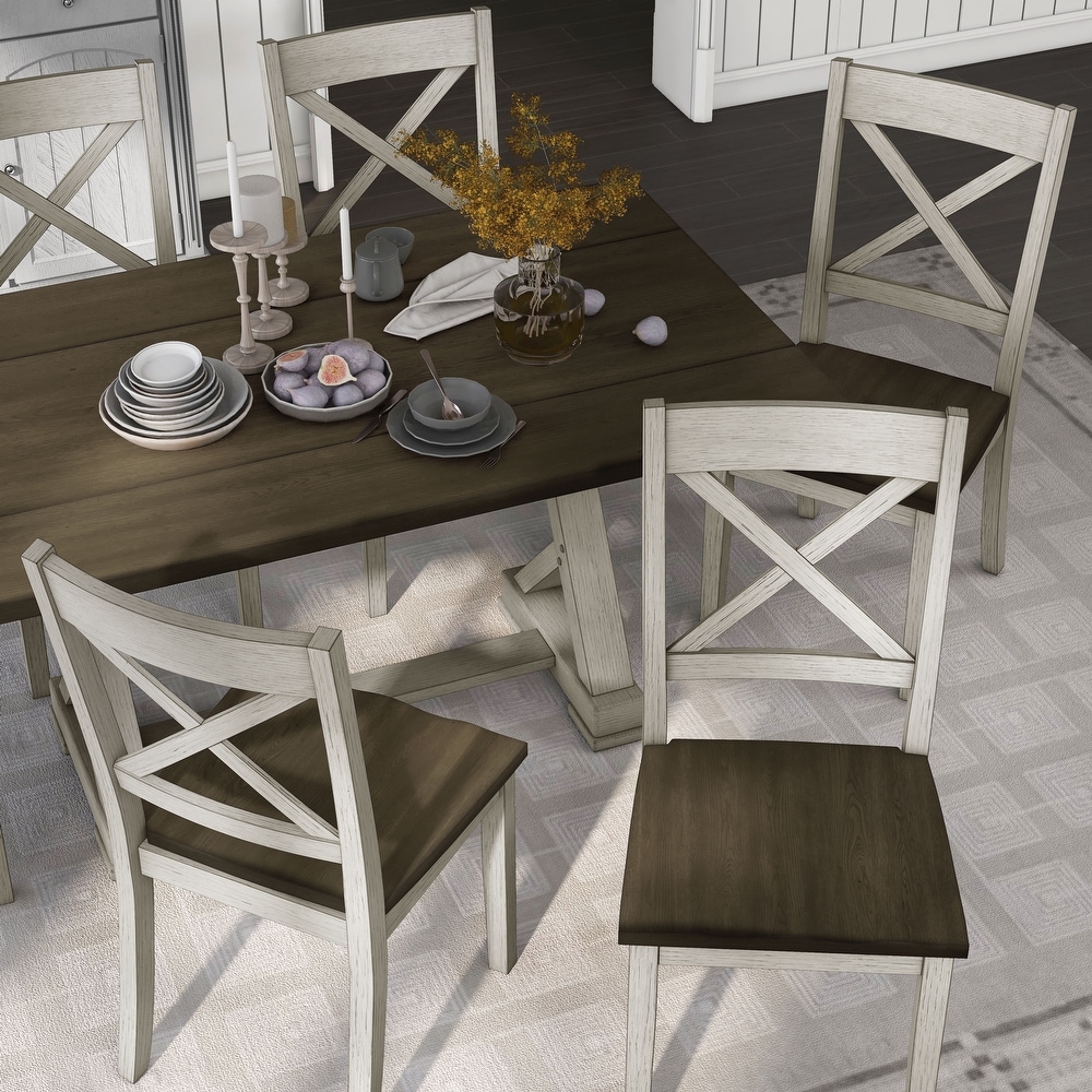 Teasdale Rustic Wood 7 Piece Flip Top Dining Table Set by Furniture of America